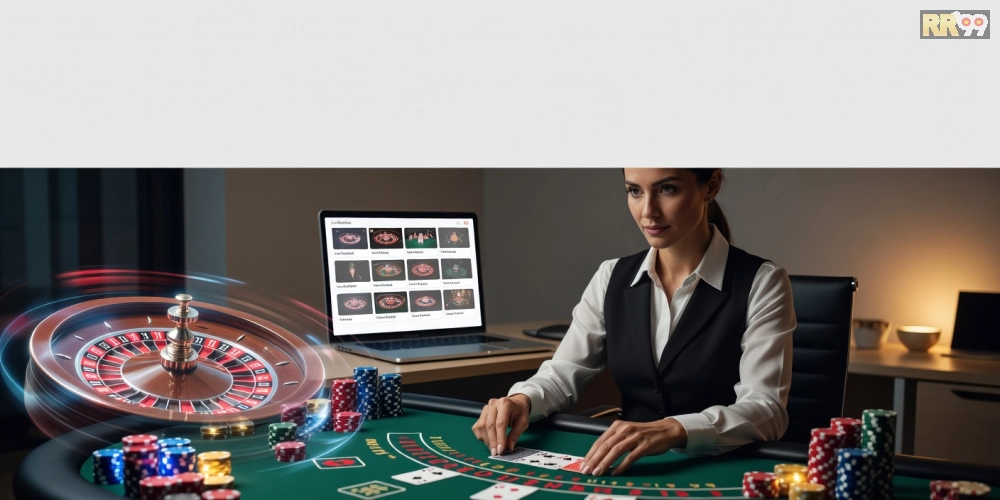 Hình minh họa khái niệm casino live house 69vn với dealer chuyên nghiệp và giao diện trực tuyến hiện đại.
